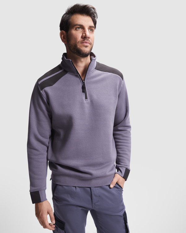 Φούτερ εργασίας Roly Workwear Maverick 8413 σε μολυβί/μαύρο χρώμα