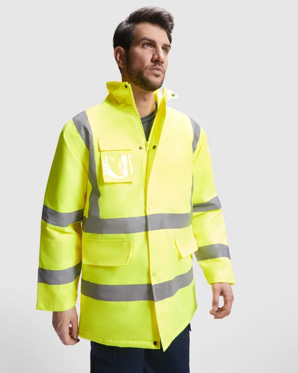 Παντελόνι υψηλής ορατότητας Roly Workwear Merak 9320 σε μπλε/κίτρινο φλούο χρώμα