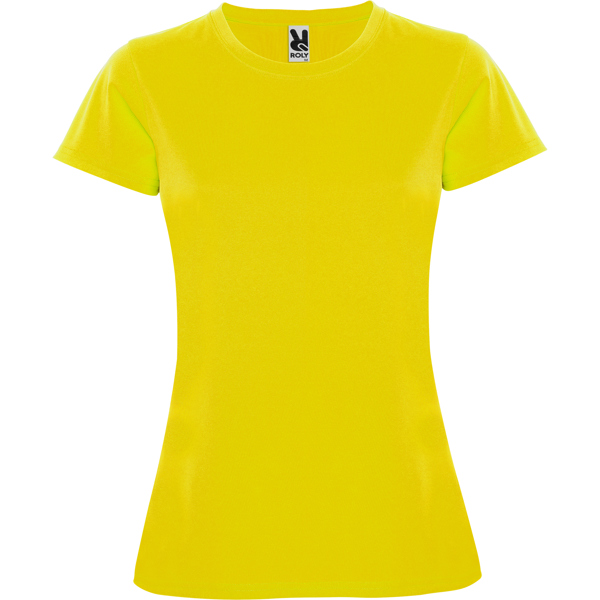 Αθλητικό αθλητικό σορτς Roly Sport Montecarlo Woman 0423 σε κίτρινο χρώμα, με εκτύπωση λογοτύπου