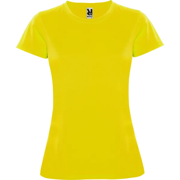 Αθλητικό αθλητικό σορτς Roly Sport Montecarlo Woman 0423 σε κίτρινο χρώμα, με εκτύπωση λογοτύπου
