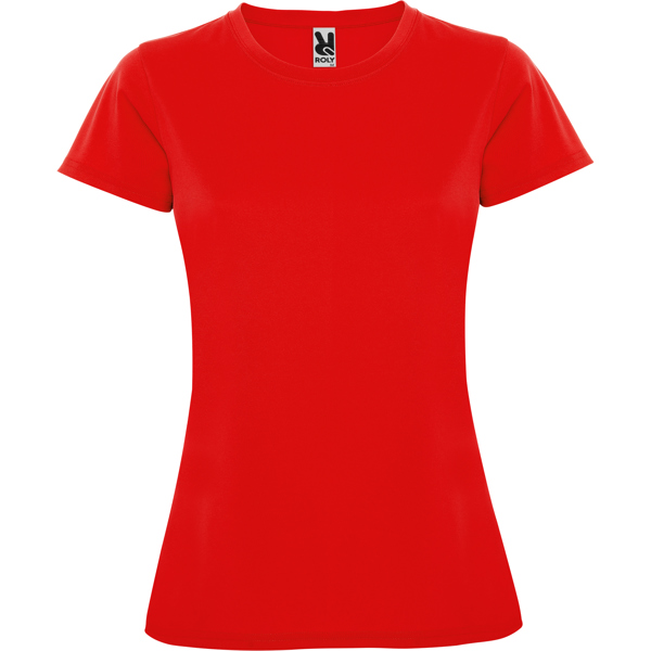 Αθλητικό αθλητικό σορτς Roly Sport Montecarlo Woman 0423 σε κόκκινο χρώμα, με εκτύπωση λογοτύπου