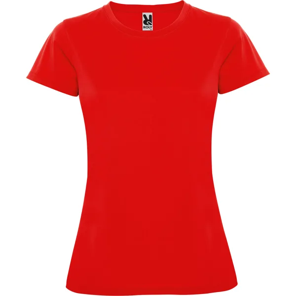 Αθλητικό αθλητικό σορτς Roly Sport Montecarlo Woman 0423 σε κόκκινο χρώμα, με εκτύπωση λογοτύπου