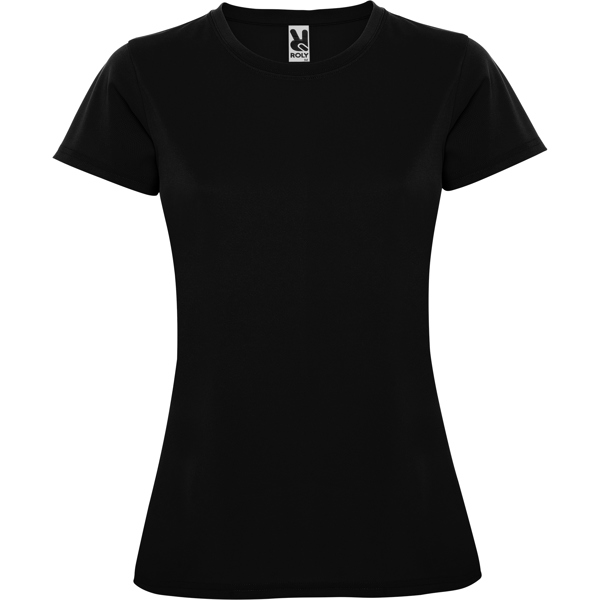 Αθλητικό αθλητικό σορτς Roly Sport Montecarlo Woman 0423 σε μαύρο χρώμα, με εκτύπωση λογοτύπου
