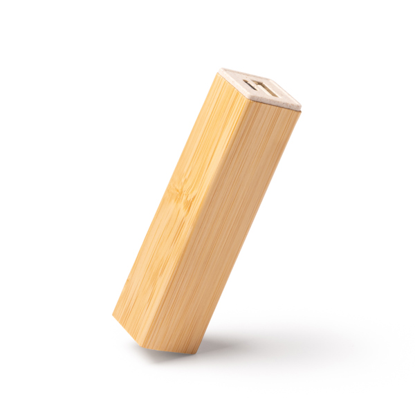 Διαφημιστικό power bank MUNTER 1289 σε φυσικό χρώμα, με εκτύπωση λογοτύπου