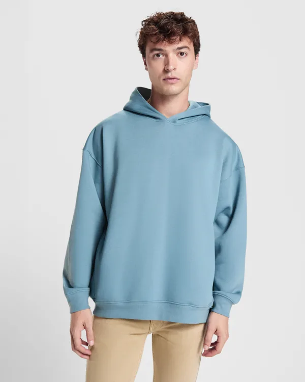 Διαφημιστικό Unisex φούτερ με κουκούλα Roly Otto 6702 σε μπλε θύελλας χρώμα