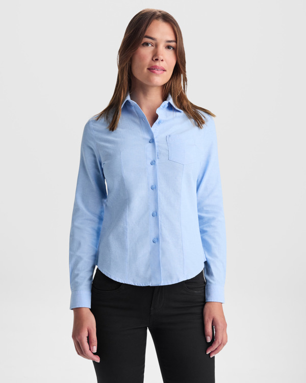 Γυναικείο πουκάμισο Oxford Roly Workwear Oxford Woman 5068 σε γαλάζιο χρώμα