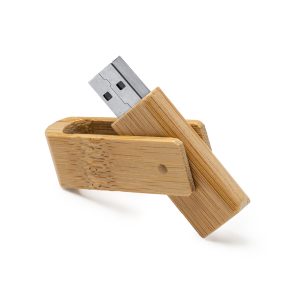 Διαφημιστικό USB μνήμη PERCY 4189 σε μπαμπού χρώμα, με εκτύπωση λογοτύπου