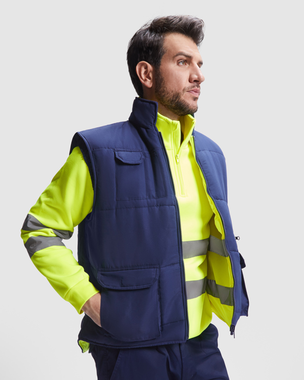 Γιλέκο υψηλής ορατότητας Roly Workwear Persei 9313 σε μπλε/κίτρινο φλούο χρώμα