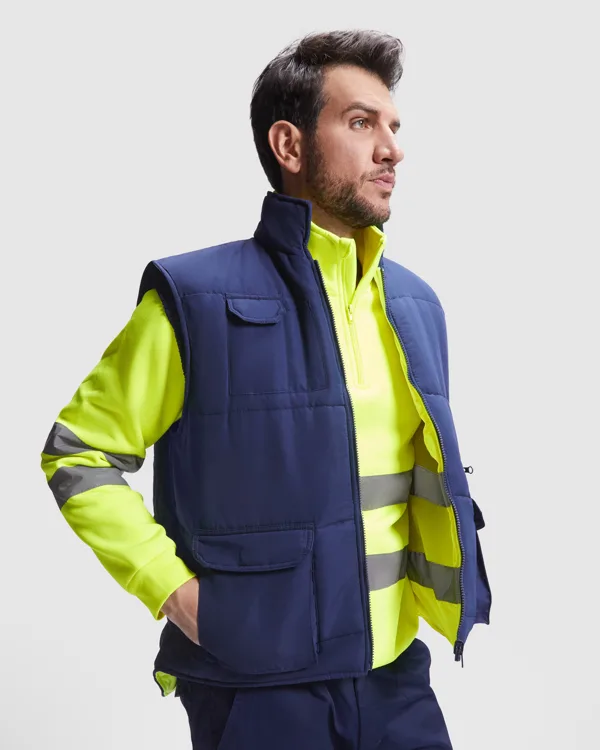 Γιλέκο υψηλής ορατότητας Roly Workwear Persei 9313 σε μπλε/κίτρινο φλούο χρώμα