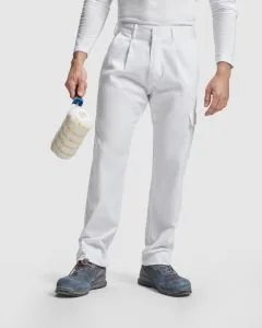 Παντελόνι ελαιοχρωματιστή Roly Workwear Pintor 9102 σε λευκό χρώμα