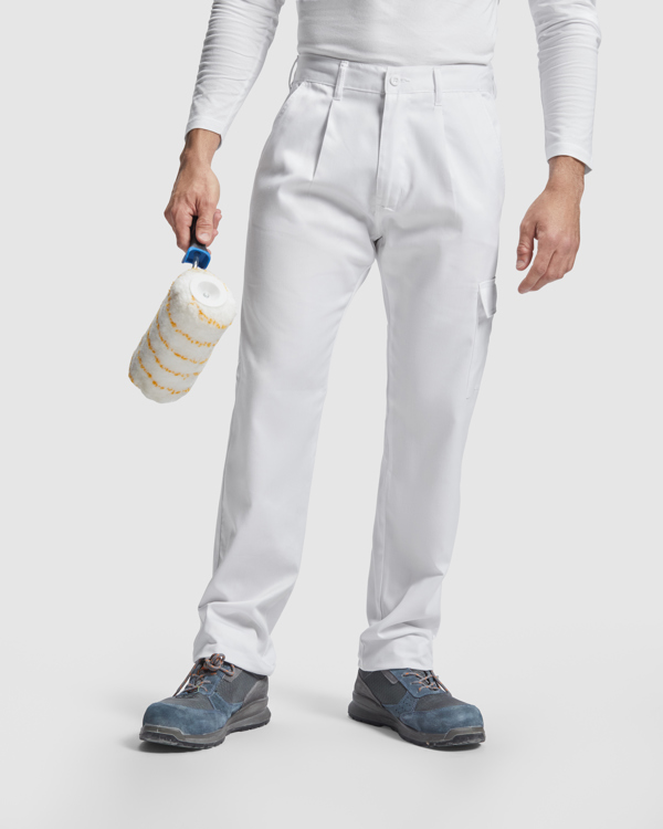 Παντελόνι ελαιοχρωματιστή Roly Workwear Pintor 9102 σε λευκό χρώμα