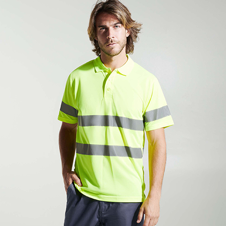 Μπλουζάκι υψηλής ορατότητας Roly Workwear Polaris 9302 σε κίτρινο φλούο χρώμα