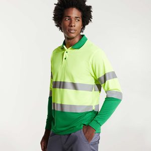 Μακρυμάνικο υψηλής ορατότητας Roly Workwear Polaris L/S 9306 σε πράσινο/κίτρινο φλούο χρώμα