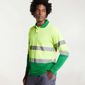 Μακρυμάνικο υψηλής ορατότητας Roly Workwear Polaris L/S 9306 σε πράσινο/κίτρινο φλούο χρώμα