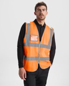 Γιλέκο υψηλής ορατότητας Roly Workwear Polux 9311 σε πορτοκαλί φλούο χρώμα