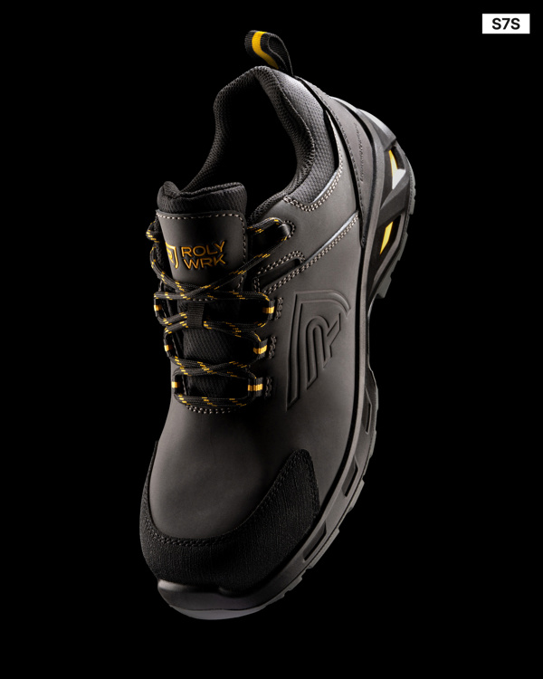 Μπότα ασφαλείας Roly Workwear Rock 8390 σε μολυβί/κίτρινο χρώμα