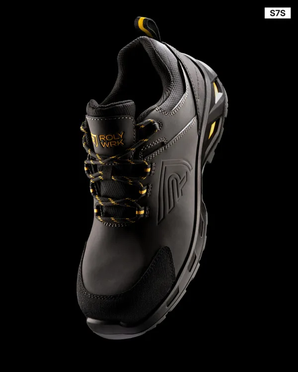 Μπότα ασφαλείας Roly Workwear Rock 8390 σε μολυβί/κίτρινο χρώμα