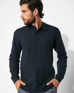 Μακρυμάνικο πόλο εργασίας Roly Workwear Rover L/S 8404 σε μπλε σκούρο χρώμα