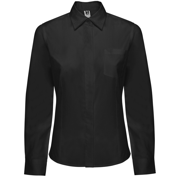 Γυναικείο μακρυμάνικο πουκάμισο Roly Workwear Sofia L/S 5161 σε μαύρο χρώμα