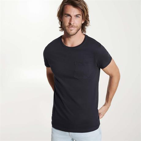 Διαφημιστικό Unisex κοντομάνικο μπλουζάκι Roly Teckel σε μπλε σκούρο χρώμα