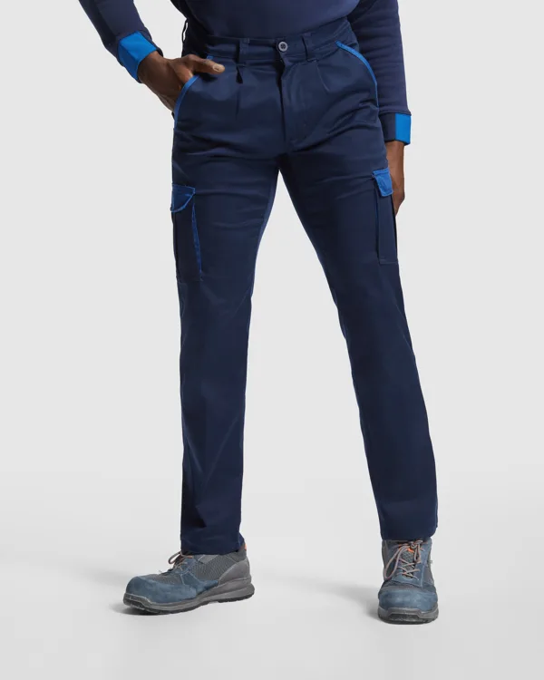 Παντελόνι εργασίας Roly Workwear Trooper 8408 σε μπλε/ρουά χρώμα