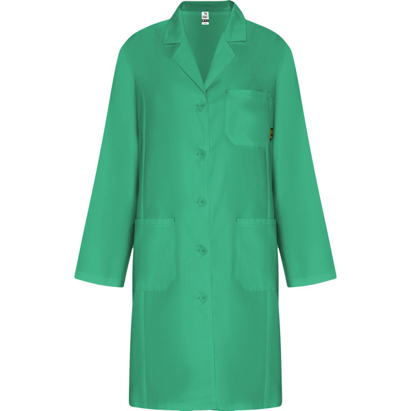 Γυναικεία ιατρική μπλούζα Roly Workwear Vaccine Woman 9093 σε πράσινο εργασίας χρώμα