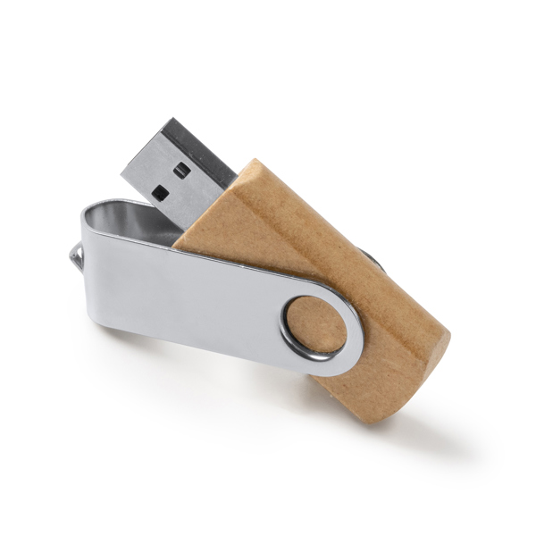 Διαφημιστικό USB μνήμη VIBO 4196 σε φυσικό χρώμα, με εκτύπωση λογοτύπου
