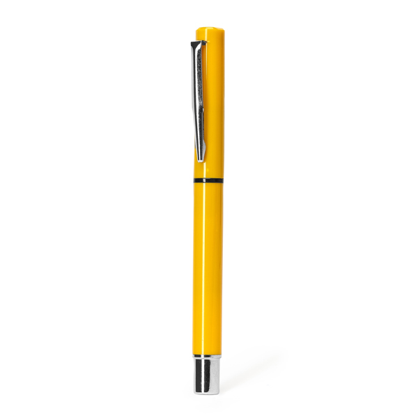 Διαφημιστικό στυλό rollerball YAMA 8021 σε κίτρινο χρώμα, με εκτύπωση λογοτύπου